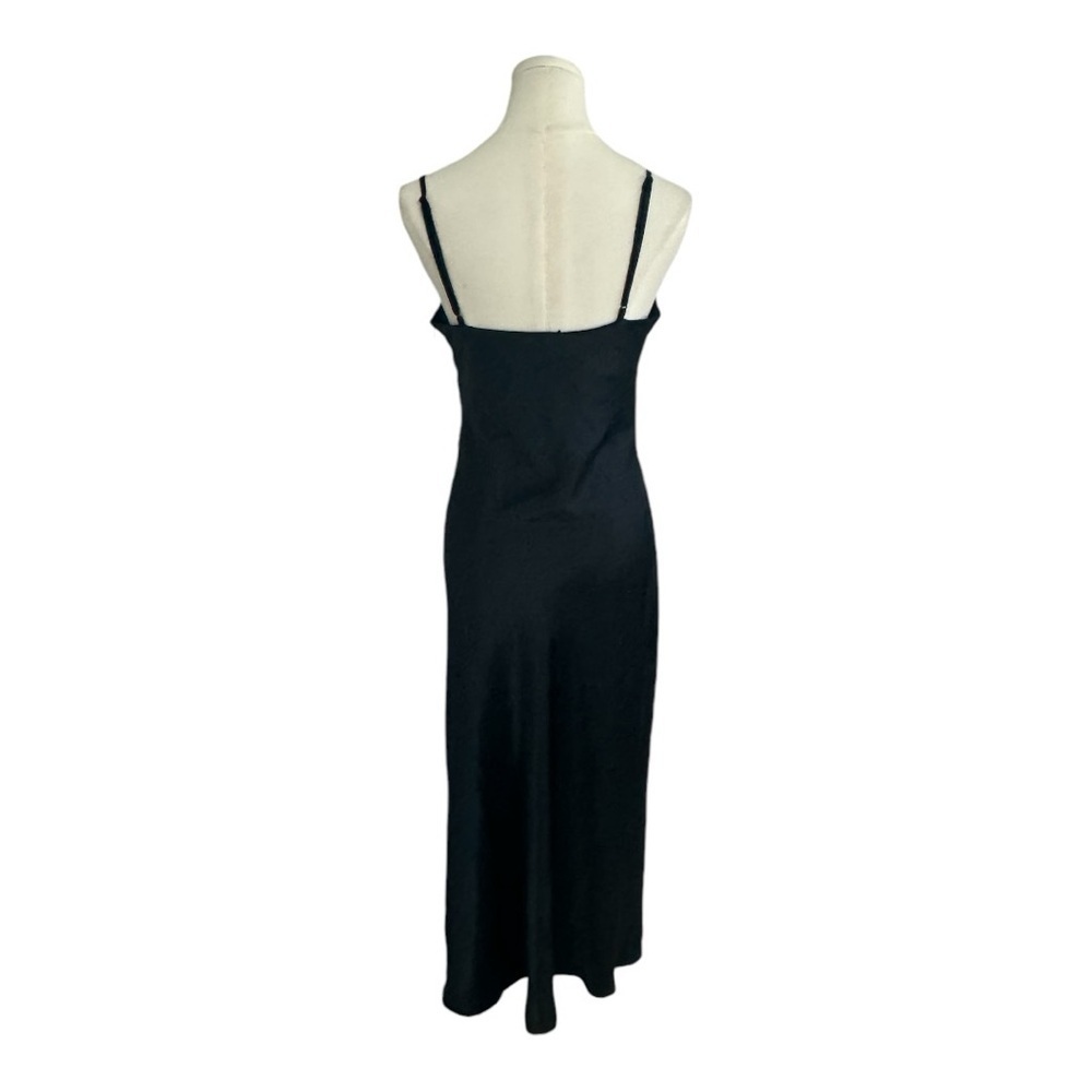 HOUSE OF HARLOW 1960 Navy Satiny‎ Silku Midi Dress Party Holiday Wedding Size M - Picture 3 of 9